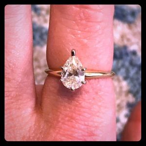 1.16ct Pear Shape Brilliant Cut Diamond Solitaire